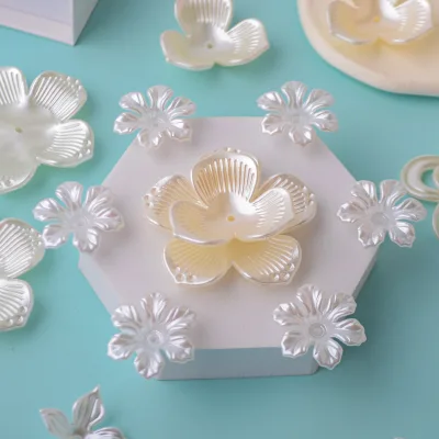 Factory Price ABS Pearls Carve Flower with Hole Any Shapes Diy Handmade Pearls Loose Beads for Wholesale DK083