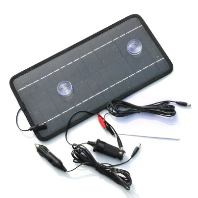 Solar Car Charger 13W 18V Monocrystalline Solar Cells for 12V Energy Vehicle 5V Mobile Phone Charging