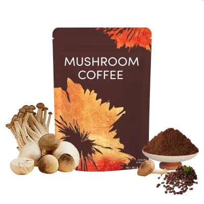 Private Label 10 in One Mushroom Blend Coffee Powder Reishi Lions Mane Mushroom Coffee Private Label Rise Mushroom Coffee