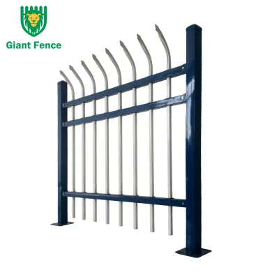 Decorative Australia High Iron Fence Bricks and Iron Fence Design Bow Top Tubular Picket with 3D Modeling