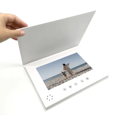 OEM Hard Cover Linen Box 4.3 5 7 10.1 Inch Video Business Greeting Card Video Brochure Book Album for IPS LCD Display
