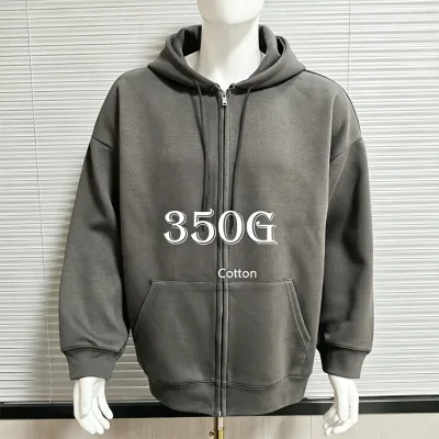 Wholesale Custom Logo Blank Cotton Zip up Streetwear Heavyweight Oversized Hoodie