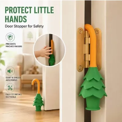 Silicone Door Stopper No Drill Anti-Pinch Finger Door Guard for Home