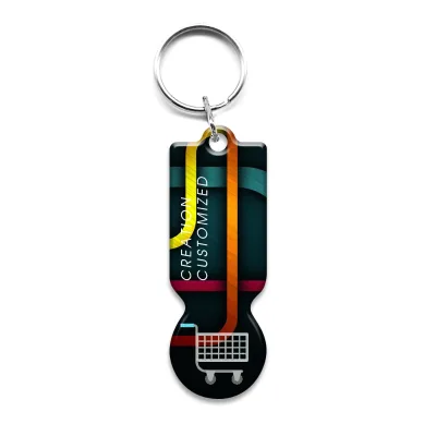 Cheap Custom Canadian Shopping Cart Token Key for Shopping Cart Keychain with Printing Logo