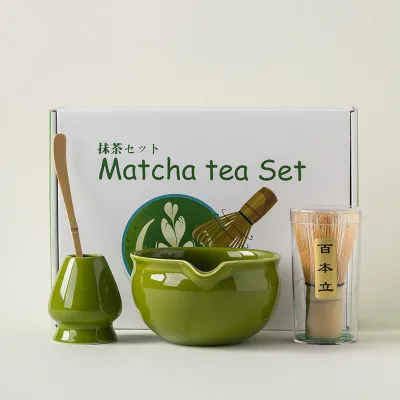 Chawan Matcha Bowl Whisk Charm Bamboo Japanese-matcha Making Set Plain Ceramic Matcha Bowl Japandi