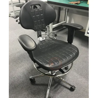 Detall PU Foam Adjustable ESD Dental Lab Chair Cleanroom Height Adjustable Chair with Armrest