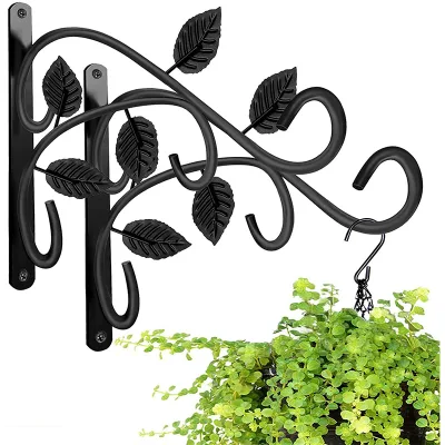 Wholesale 2PCS Metal Outdoor Garden Decor Wall Hook Hangers Plant Bracket Hanging Ornament