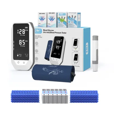 3 in 1 Health Monitor Kit Glucose Meter Electronic Bp Check Machine Blood Pressure Monitor Uric Acid Testing