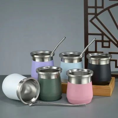 304 Stainless Steel Matte Cup Hammer-textured Paint Portable Coffee Cup U-shaped Mini Small-capacity Insulated Cup
