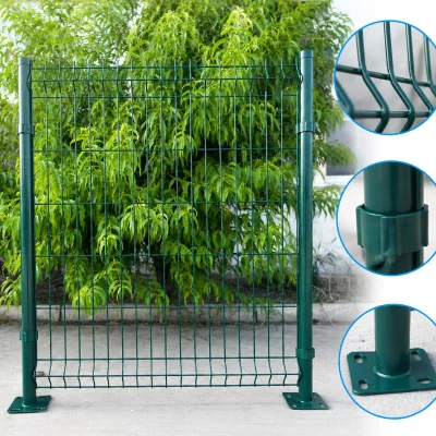 3D Curved Security Fence With Round Posts & Round Clamps Galvanized V Mesh Fence for Residential Garden Boundary