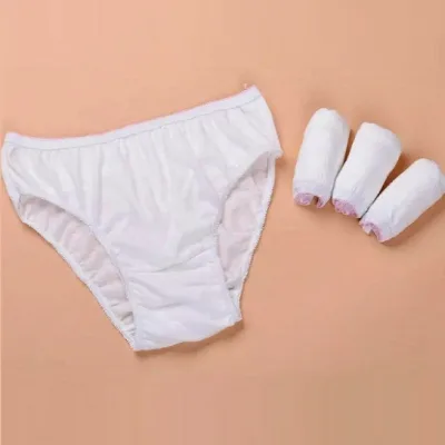 Disposable Underwear 100% Cotton Breathable Wingless Design Custom Print for Travel Hotel Daily Use Sizes M/L/XL