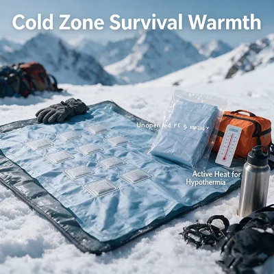 Air Activated Heating Blanket Premium Upgrade Over Classic Mylar Emergency Blanket 12 Panel for Skiing Hypothermia Protection