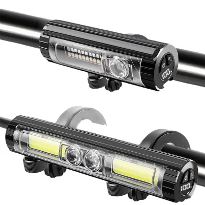 NIACONN 1500 Lumens High/Low Beam Front/Rear Bike COB LED OLED Display USB-C Rechargeable Battery IPX6 Waterproof Aluminum