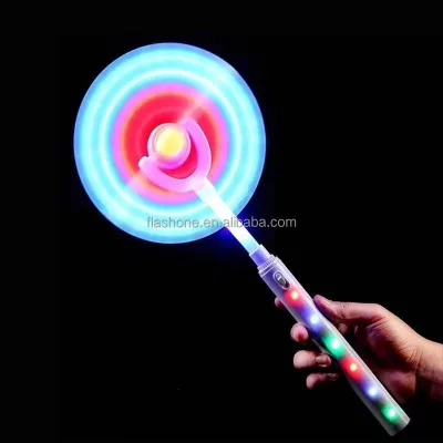 Colorful LED Glowing Windmill Toy Kids' Magic Wand Spinner & Flashing Light up Toys for Kids