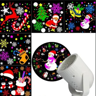 RGB Christmas LED DC Auto Projector Snowflake Projection Lamp Colorful Home Decor Holiday Light for Festival