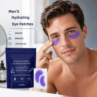 Best Selling Soothing Firming Anti Wrinkle Hyaluronic Acid Peptide Complex Advanced Hydrating Men Gel Eye Patches
