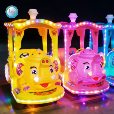 Popular Rides Elephant Bumper Car Wholesale Engineering Plastic Dodgem with LED Lights & Music 24V Anti-Collision for Kids