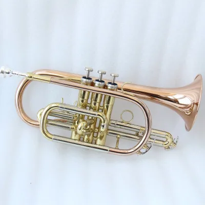 For Player BB Flat Brass Body Gold Lacquered Cornet Musical Instrument With Cheap Cornet Price and Good Cornet Case for Sale OEM