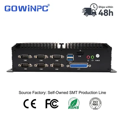 Multi-LAN Fanless Embedded Computer Intel I7-8550U I3-8130U I7-6500U I5-7200U 4*Intel I211 GbE 6COM 3HDMI DDR4 Win7 Win10 Linux