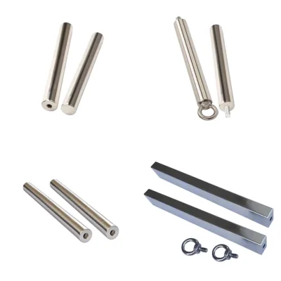 Custom Stainless Steel High Magnetism Magnetic Rod With Mount Ring Industrial Iron Absorbing Magnetic Bar Magnet Tube