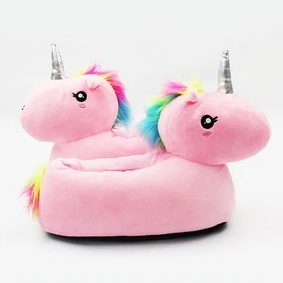Link Brand Wholesale Indoor Cozy Plush Home Shoes Novelty Unicorn Women Slipper