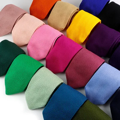 Colourful Men's Knitted Tie Solid Color Tie Skinny Narrow 7CM Knit Warm Neck Gifts for Men Woven Designer Daily Accessories for