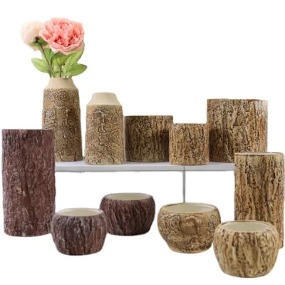 Custom Spring Wood Texture Ceramic & Porcelain Vases Ceramic Flower Vase