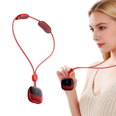Trending hang Neck Massager Lightweight Portable Hot Compression Vibration Deep Tissue Relax Mini Neck Massager