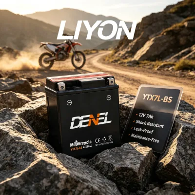 DENEL YTX7L-BS 12V 7AH New Maintenance-Free Lead-Acid Battery Ultra Pure Electrolyte Low Water Loss Motorcycle Backup Starting 1