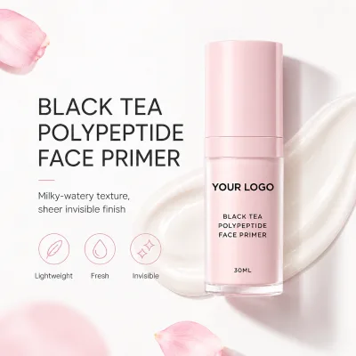 Cream Mineral Makeup Primer Smooth Pores Blur Fine Lines Daily Hydrating Moisturizer Long-lasting Black Tea Peptide 30ml Custom