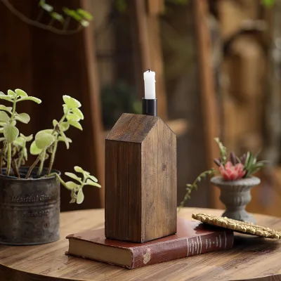 Top Trending Wood Candle Holders Premium Quality Farmhouse Style Unique Shape Candle Holders for Sale