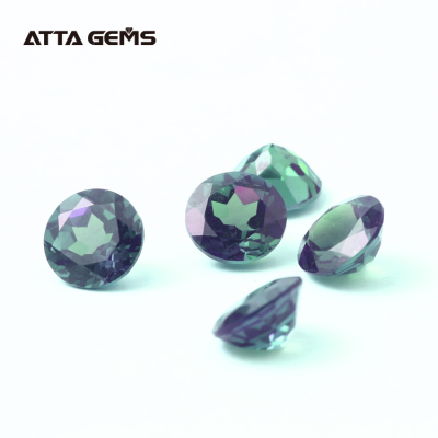 ATTA GEMS Round Brilliant Cut 7x7mm Lab Created Alexandrite Crystals Gemstones for Sale