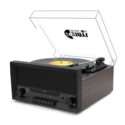 Player LP Classic Vintage Design 6 in 1 Audio Turntable Record Player& Vinyl Turntable LP& Gramophone with CD Play/3 Speed LP
