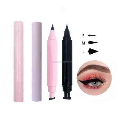 Organic Custom Logo Makeup Eyes Wing S M L Size Colorful 2 in 1 Double Head Stamps Eye Liner Pen Vegan Liquid Eyeliner Stamp