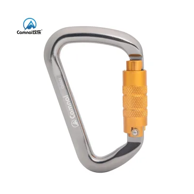 Camnal CA-K9944 Portable Lightweight Pear-shaped Aluminum Alloy Triple Lock Auto/Screw Lock Carabiner Hook 28kN Tension Rock