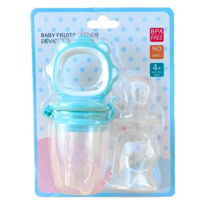 Cartoon Design Silicone Rotation Baby Food Pacifier Feeder with Silicone Bag for Fresh Fruit Nibbling Free Sample Available