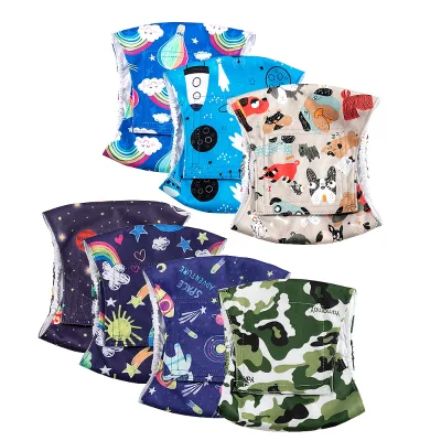 Pack of 3 Reusable Cloth Wrap Diapers for Male Dogs Printed Washable Puppy Belly Band