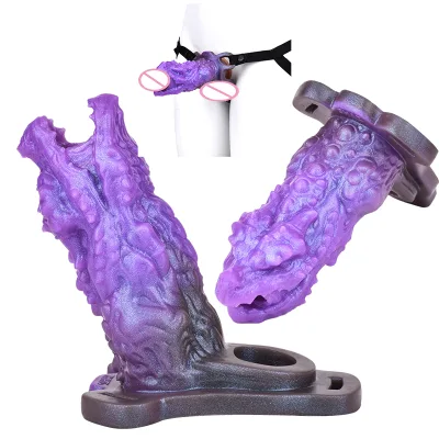 Alien Cock Sleeves With Support Frame and Belt Male Delay Ejaculation Cock Sleeves Penis Ring Ultra-Soft Pennis Extender for Man