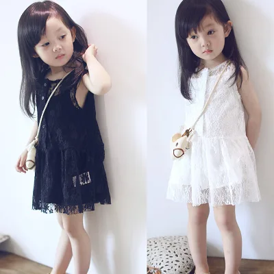 Online Wholesale Shop Kids Black And White Lace Dress Patterns Evening Dress