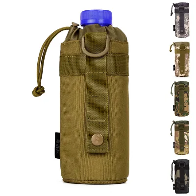 Wholesale Custom Fashion Unisex Durable Lightweight Portable Outdoor Tactical MOLLE Water Bottle Pouch 500ml With Snap Button