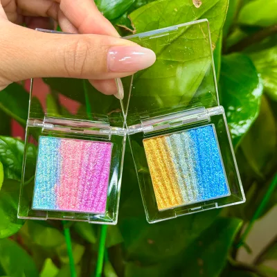 Vertical Stripe Gradient Chameleon Eyeshadow Rainbow Multi-Color Shifting Eyeshadow Palette Shimmer Eye Shadow
