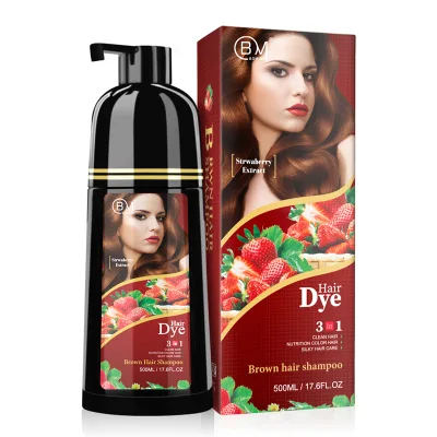 Custom 100 % Grey Coverage Natural Semi-permanent Hair Dye Shampoo Dark Brown