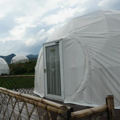 Eco-Friendly 6m Diameter Adventure Parks Natural Getaways Dome Tent Sturdy Steel Construction with Opaque PVC Panels Ball Tent
