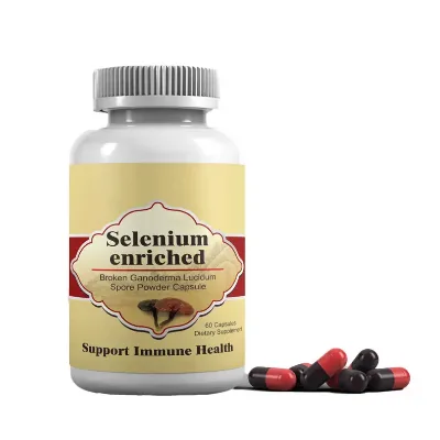 Biocaro OEM Customized Herbal Supplements Broken Ganoderma Lucidum Spore Powder Reishi Spore Powder Capsules