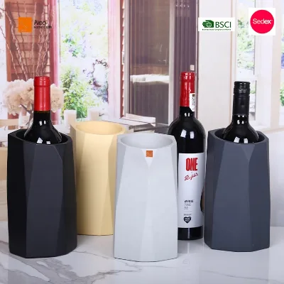 Factory Price Wholesale Round Ice Cooler Champagne Bucket Decorated Flashing Small Ice Buckets Color Changing Bucket Ice