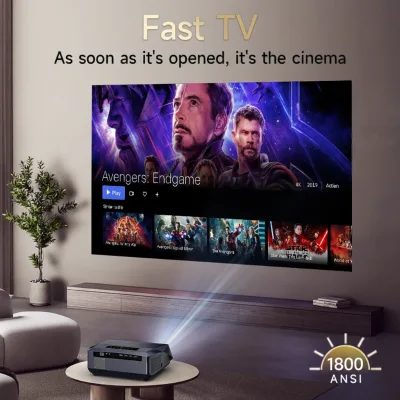 Smart Auto Focus Projector 1800ANSI 1080P Full HD 4k Fast TV with Live App 4D Keystone Wi-Fi 6 300" Portable Projector
