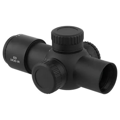 Tactical 3x30 Aluminum Prism Sight Cross Reticle Hunting Scope Fully Multi-Coated High Profile Waterproof Second Focal Plane