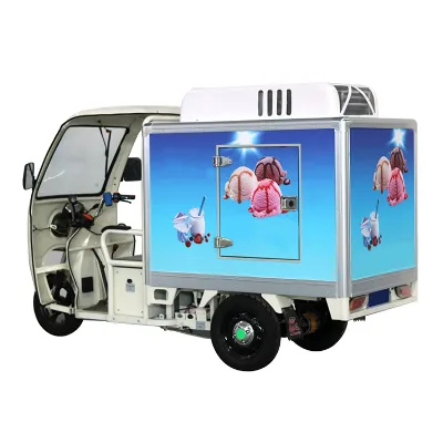 Electric Tricycle Refrigerated Truck 60V Voltage Closed Body Type Freezing Unit Tricycle Refrigerator