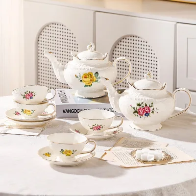 High Quality European Porcelain Tea & Water Set Wholesale Afternoon Tea Set Coffee & Tea Sets