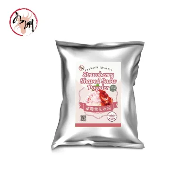Wholesale Certified HALAL/HACCP Strawberry Flavor Shaved Ice Powder in Bag for Bubble Tea